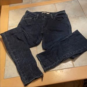 Levi’s Dark Acid Wash Super Skinny Raw Hem